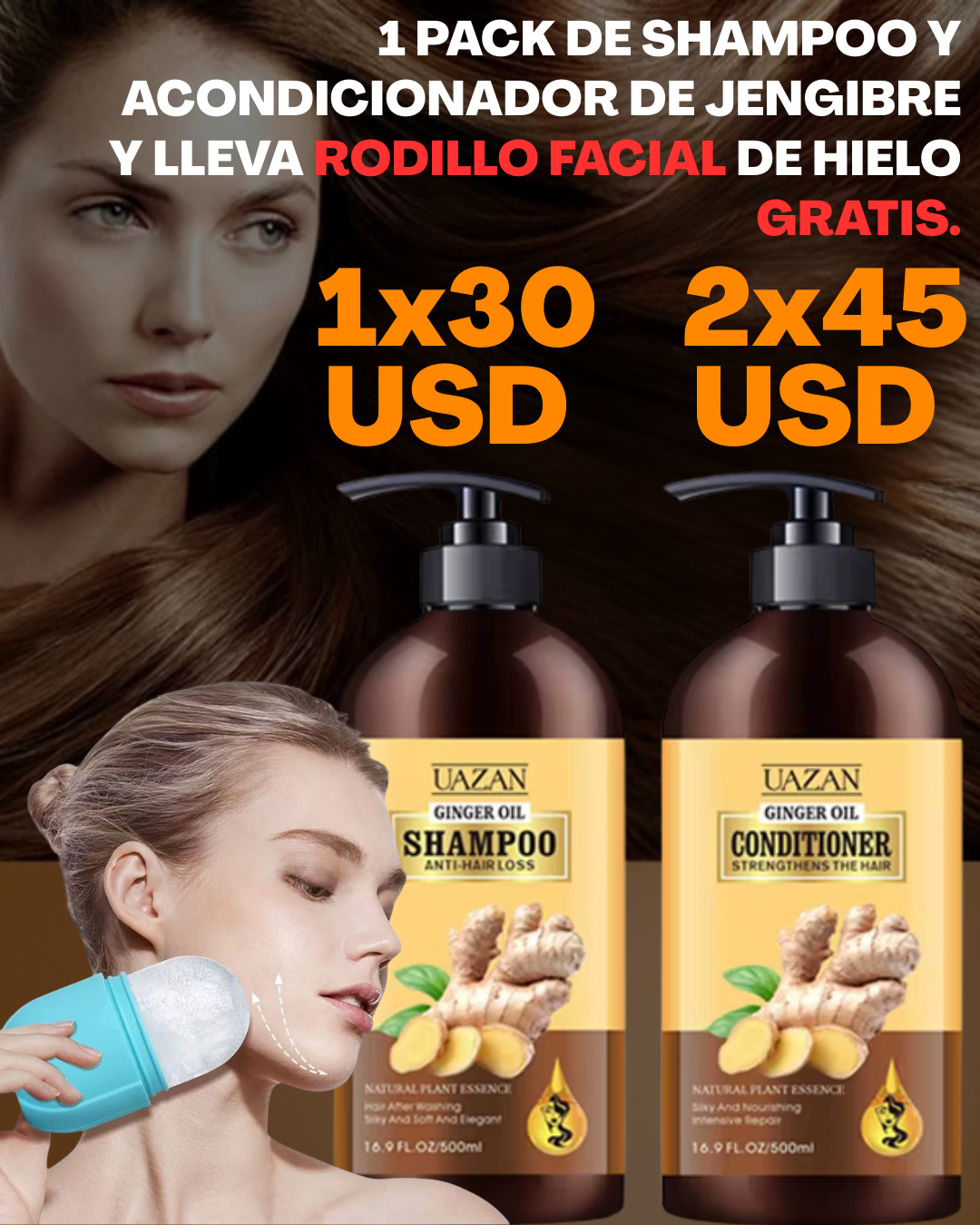 Shampoo y Acondicionador de Gengibre