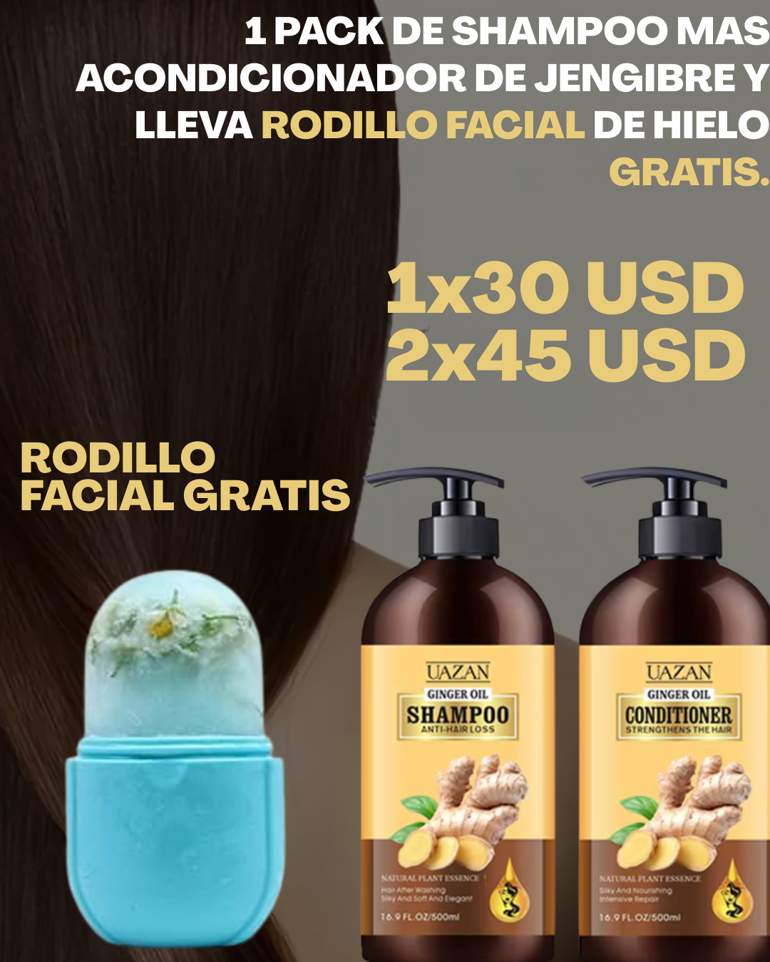 Shampoo y Acondicionador de Gengibre